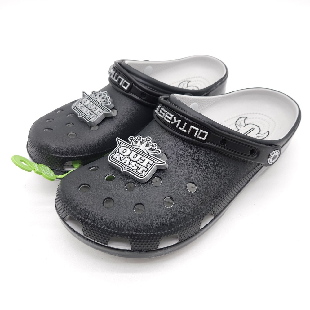 Crocs Mens 9 Womens 11 Black Outkast Classic Clog Slip On Shoe Hip Hop Rap Music